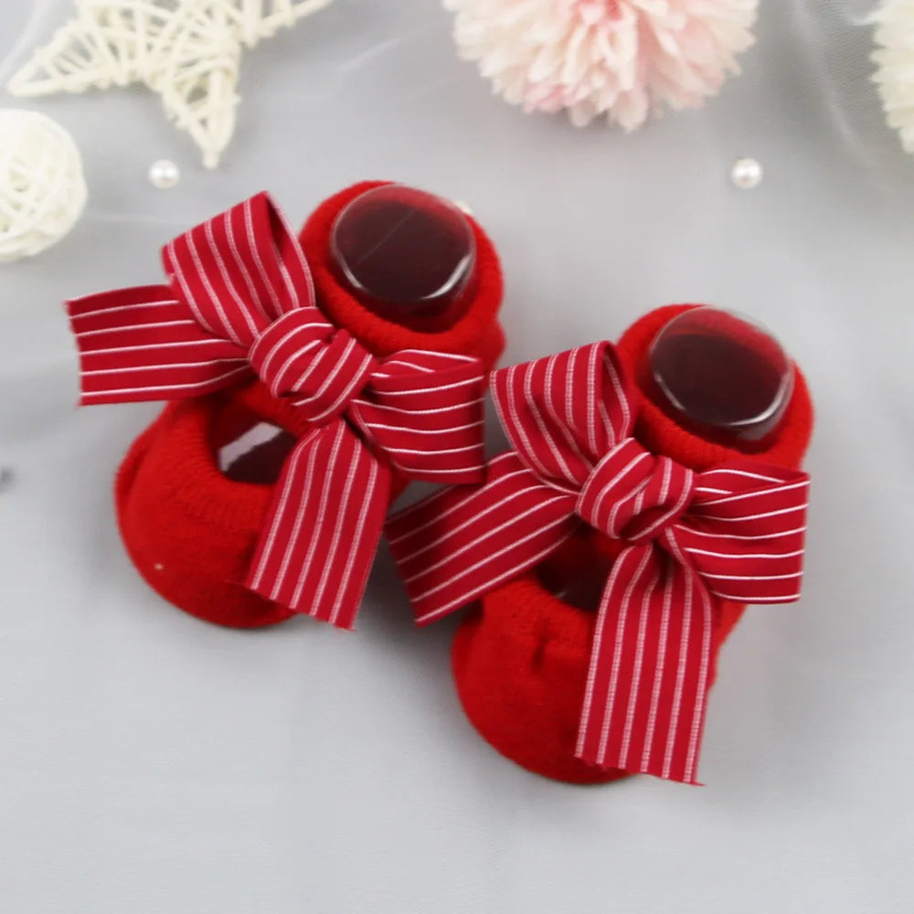 Bow Design Newborn Baby Girl Cotton Socks