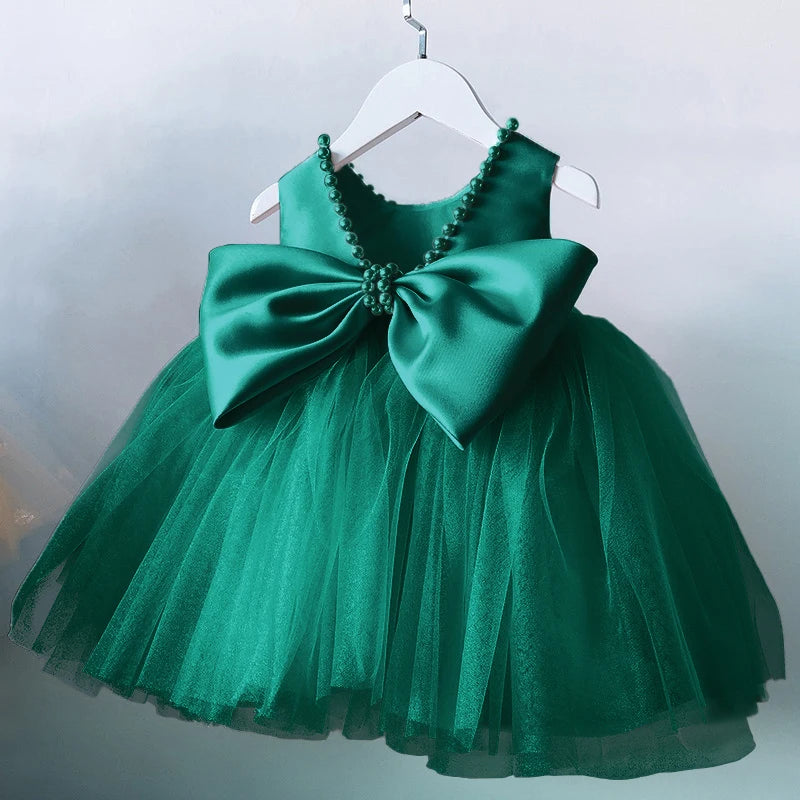 Toddler Girls Bow Design Formal Occasion Tutu Fluffy Gown childrensterritory