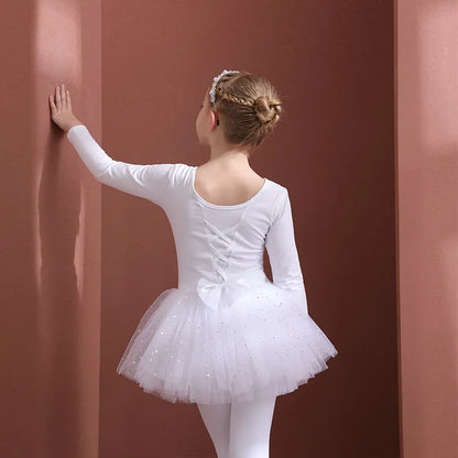Girls Tulle Bowknot Design Ballet Dancewear/Gymnastics Leotard childrensterritory