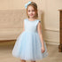 Kids Girls Solid Color Pearl Bow Design Fluffy Princess Dresses childrensterritory