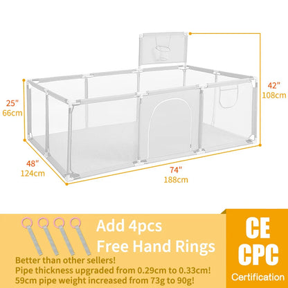 Indoor Ball Pit Baby Playpen with Safety Fence childrensterritory