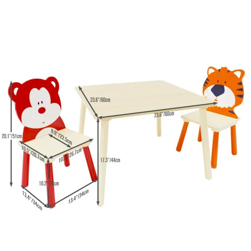 Kids Wooden Table and 2 Chairs Set/Art Desk