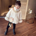 Little Girls' Furry Design Mid-Length Warm Birthday Dress