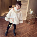 Little Girls' Furry Design Mid-Length Warm Birthday Dress