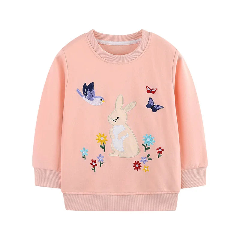 Various Cartoon Design Little Girls' Long Sleeve Sweatshirts