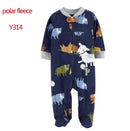 Newborn Baby Zipper Up Overalls Fleece Romper for Winter childrensterritory