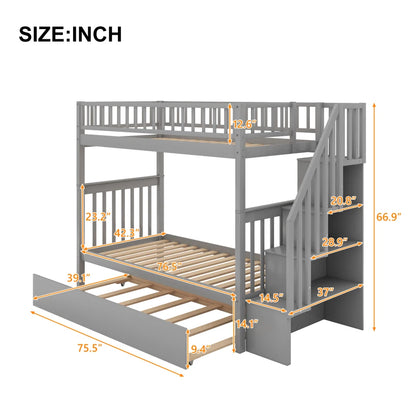 Twin over Twin Bunk Bed for Kids&