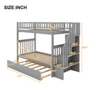 Twin over Twin Bunk Bed for Kids' Bedroom with Trundle and Storage childrensterritory