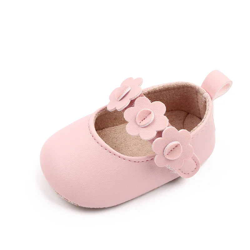 First Walker Flower Design Leather Shoes childrensterritory