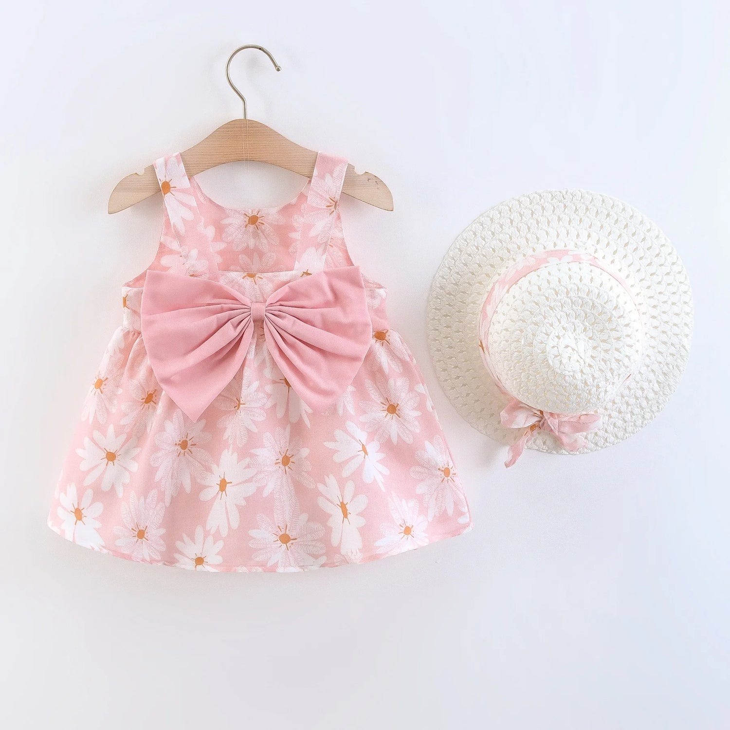 2Pcs/Set Baby Girl Beach Dress For Summer