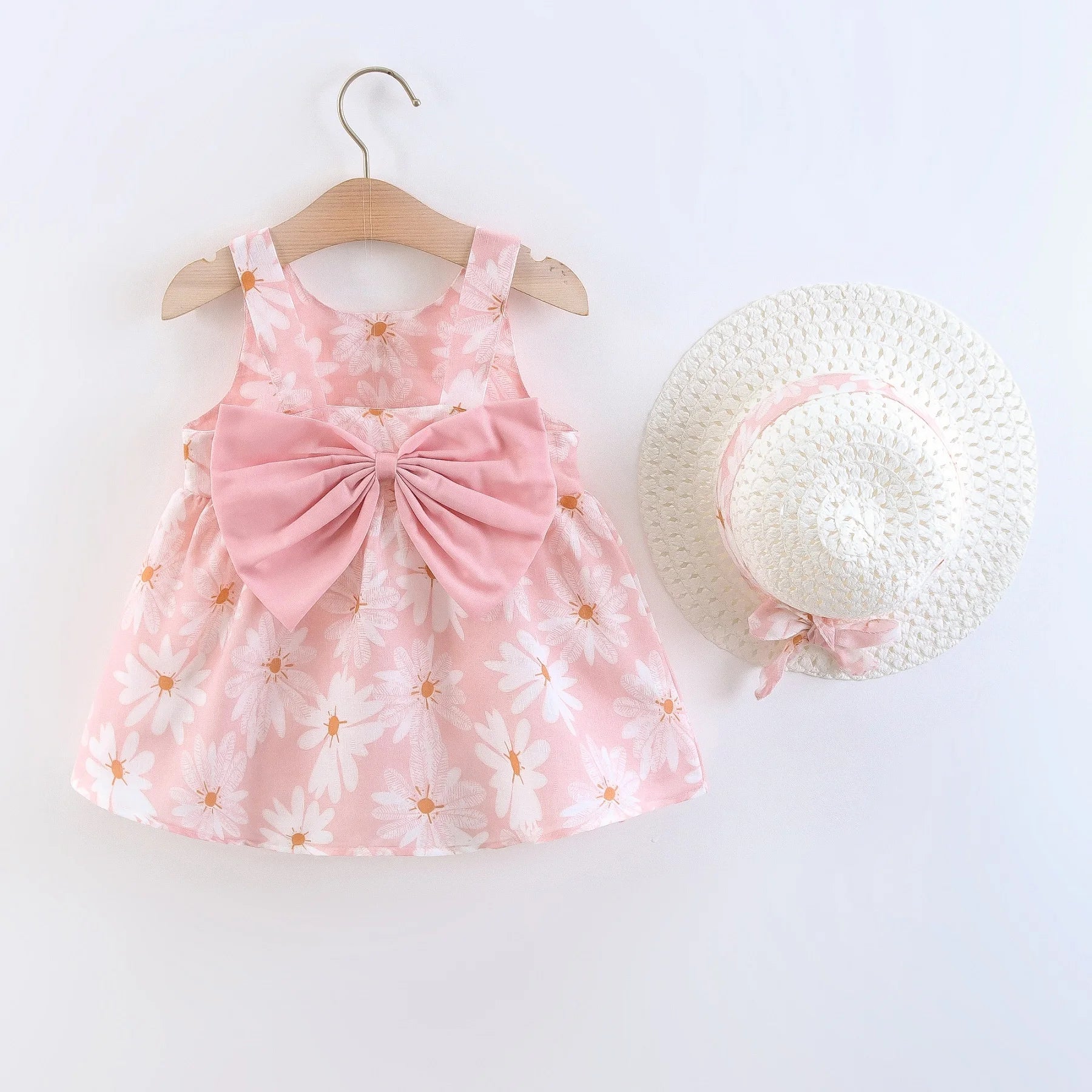 2Pcs/Set Baby Girl Beach Dress For Summer