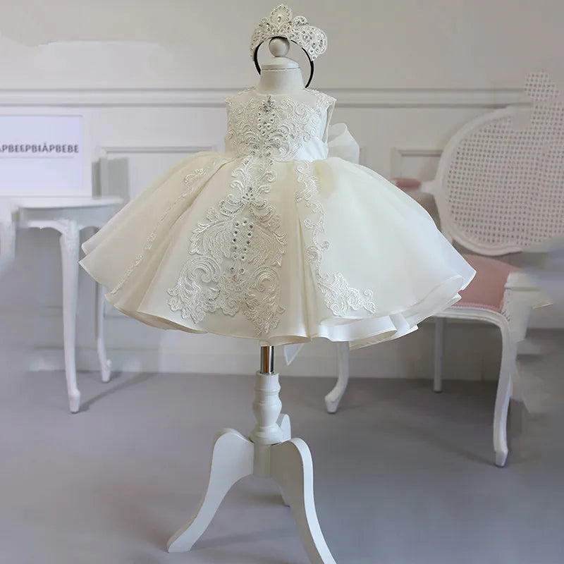 Little Girl Lace Embroidery Puffy Princess Party Dresses