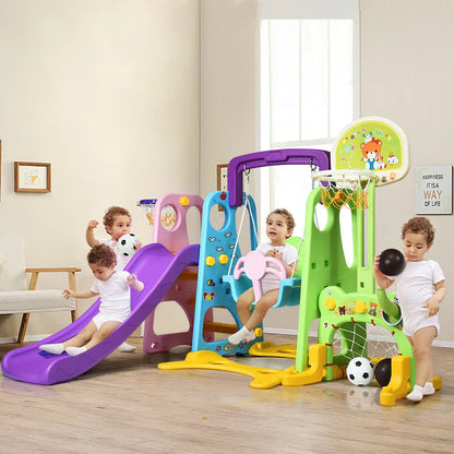 A 6-in-1 Toddler Swing Set, Basketball Hoop, and Football Gate Set childrensterritory