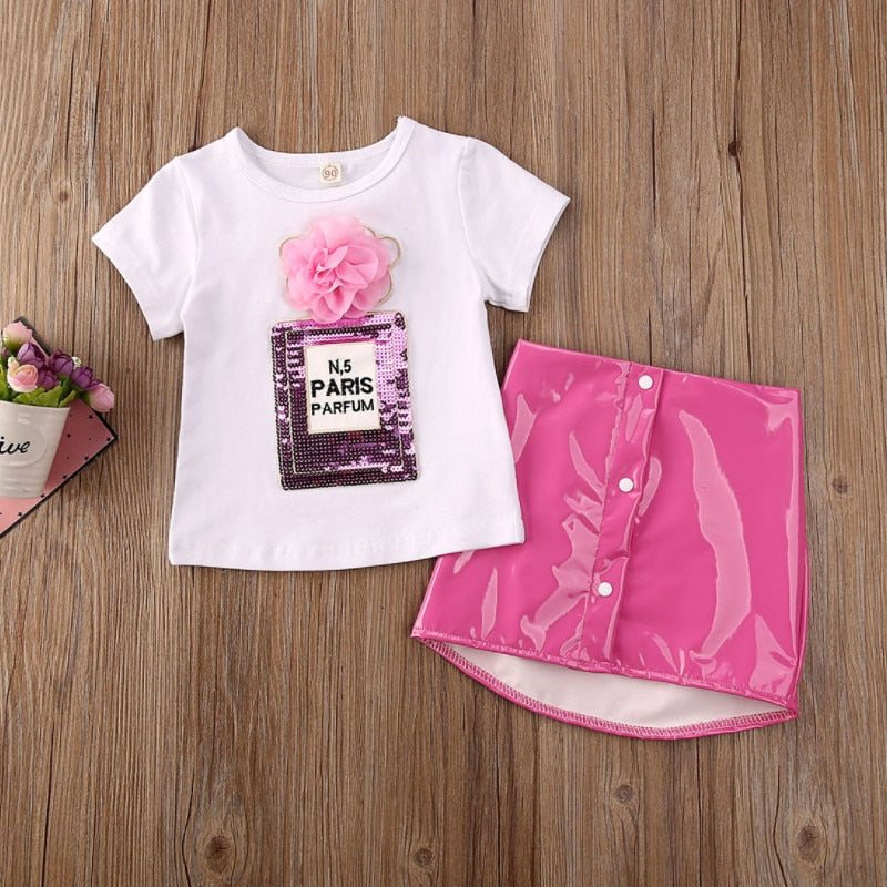 Kids Girl 2 Piece Floral Print Summer Fashion Outfits childrensterritory