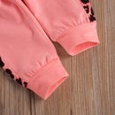 Baby Girl Leopard Letter Print Hooded Sweatshirt Pants Outfit childrensterritory
