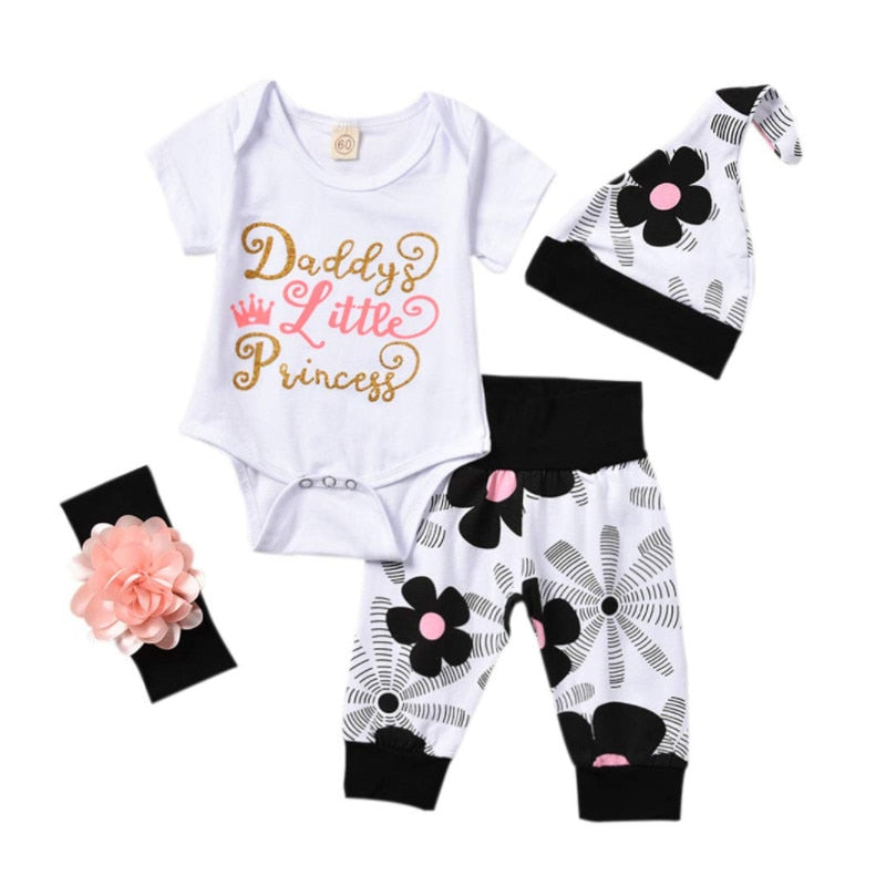 Newborn Girls Letter Printed 3 Piece Winter Clothing Set childrensterritory