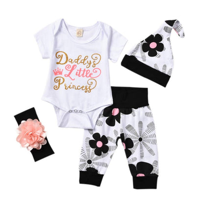 Newborn Girls Letter Printed 3 Piece Winter Clothing Set childrensterritory