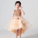 Bridesmaid Sequins Tulle Trailing Kids Girls Princess Dresses childrensterritory