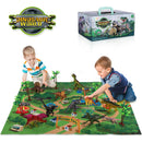 Mini Realistic Dinosaur Toys Set with Activity Mat for Kids