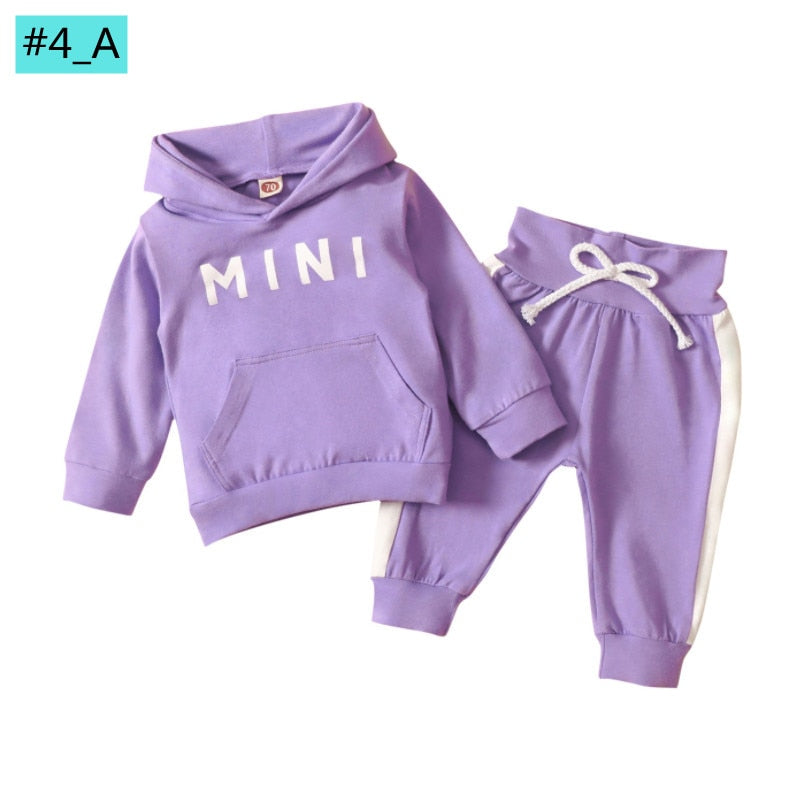 Baby Girl Leopard Letter Print Hooded Sweatshirt Pants Outfit childrensterritory