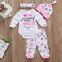 Newborn Girls Letter Printed 3 Piece Winter Clothing Set childrensterritory
