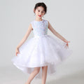 Bridesmaid Sequins Tulle Trailing Kids Girls Princess Dresses childrensterritory