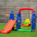4 in 1 Playset for Kids' Climber, Slide, Swing Seat, and Basketball Hoop childrensterritory