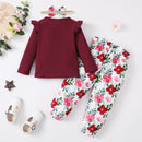 1-5 Years Girl 3pcs Clothing Set(Top +Pants+Headband) childrensterritory