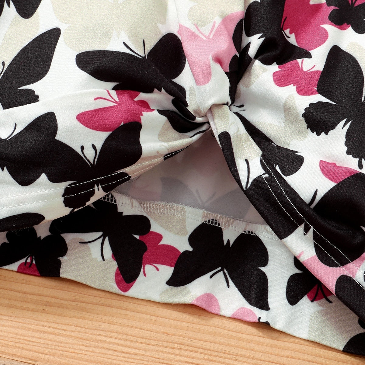 1-6 Years Girls Clothes Set Butterfly Print Top + Black Pant childrensterritory