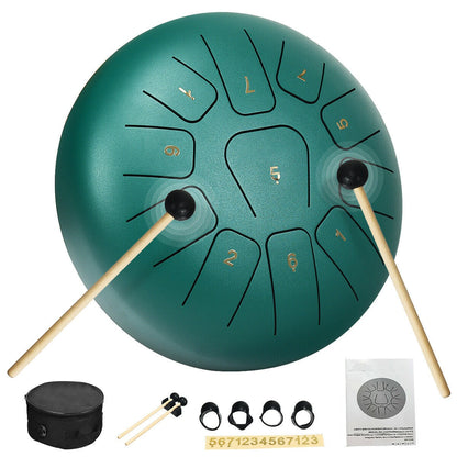 10" Steel Tongue Drum w/ Bag Mallets &amp; Finger Picks childrensterritory