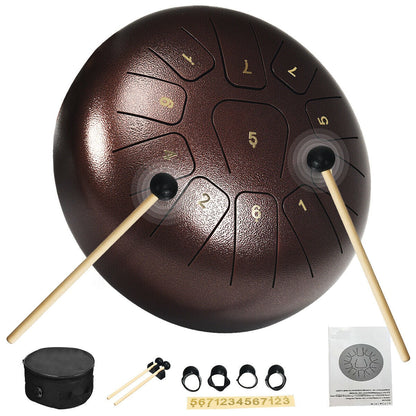 10" Steel Tongue Drum w/ Bag Mallets &amp; Finger Picks childrensterritory