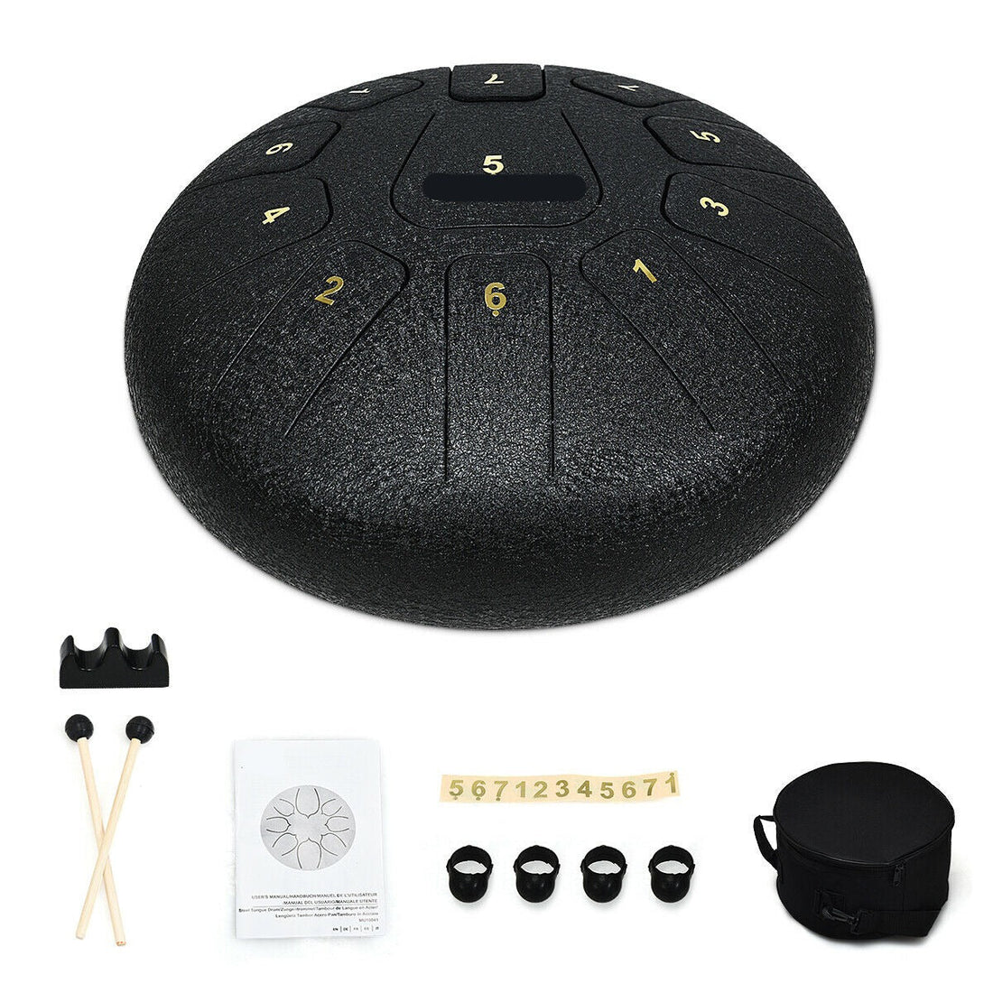 10" Steel Tongue Drum w/ Bag Mallets & Finger Picks childrensterritory
