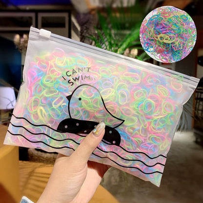 1000Pcs/Pack Colorful Disposable Ponytail Holder for Girls childrensterritory
