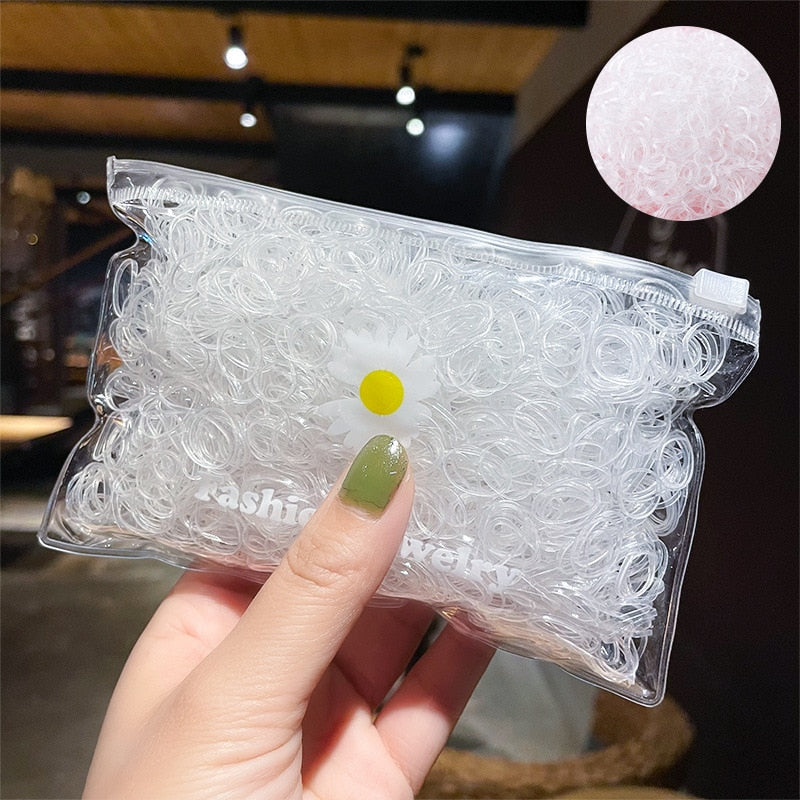 1000Pcs/Pack Colorful Disposable Ponytail Holder for Girls childrensterritory