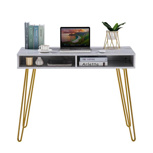 103x55x80cm Marble Computer/Study Table W/ Iron Foot childrensterritory