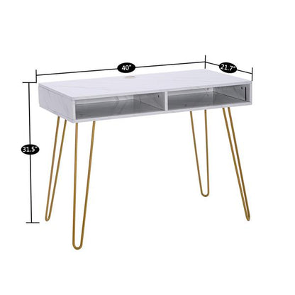 103x55x80cm Marble Computer/Study Table W/ Iron Foot childrensterritory