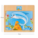 12/9 PCS Wooden Cartoon Animals Puzzle Toys childrensterritory