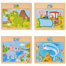 12/9 PCS Wooden Cartoon Animals Puzzle Toys childrensterritory