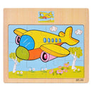 12/9 PCS Wooden Cartoon Animals Puzzle Toys childrensterritory