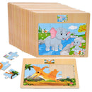 12/9 PCS Wooden Cartoon Animals Puzzle Toys childrensterritory