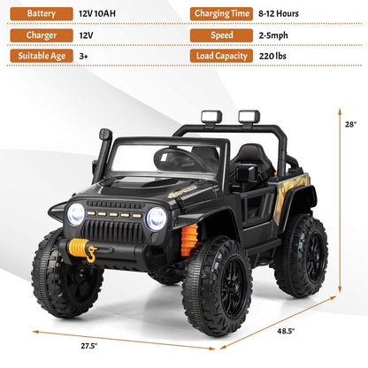 12V 10AH Parent-Child Ride On Remote Car w/Light &amp; Music childrensterritory