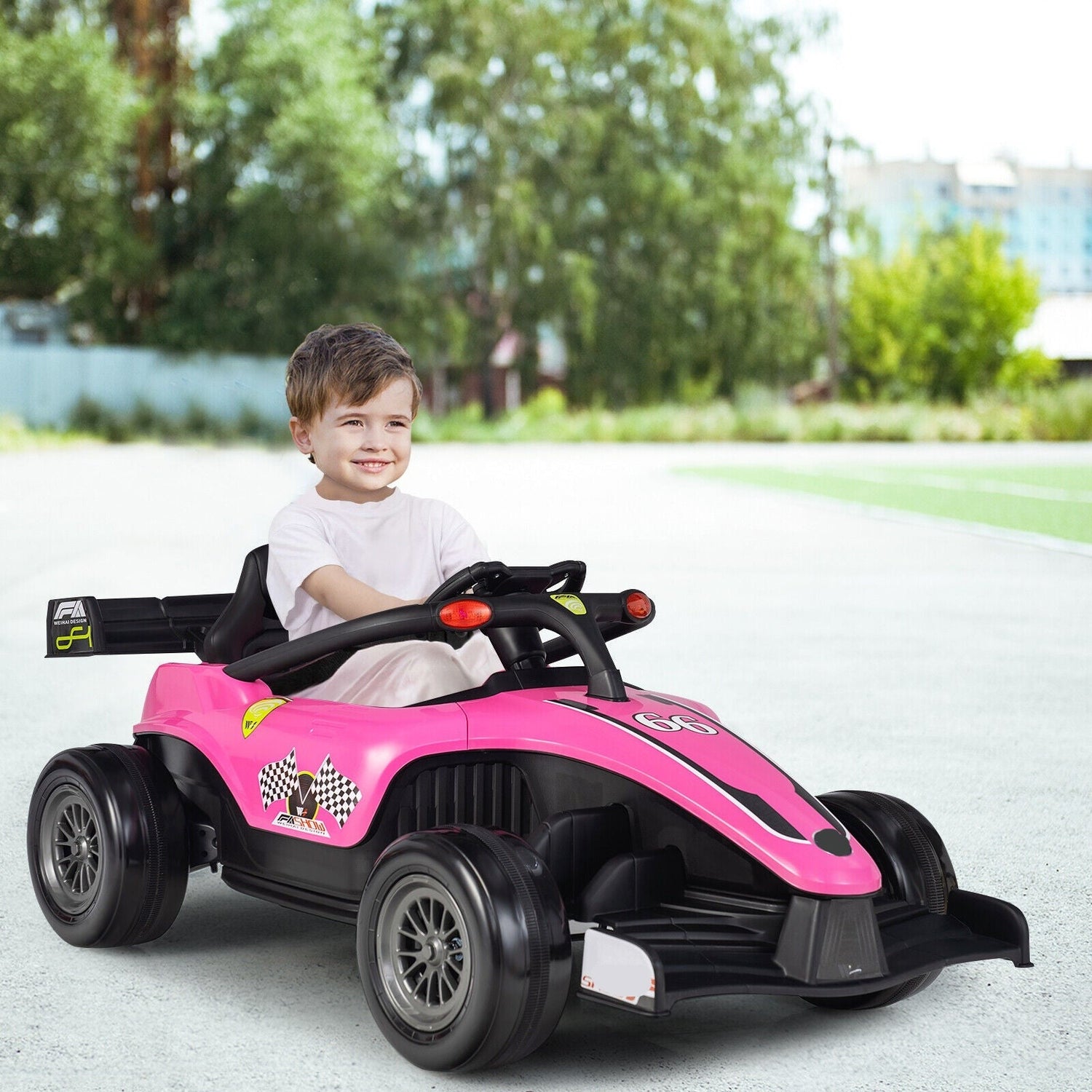12V Kids Electric Racing Remote Control Ride on Car w/ Lights childrensterritory