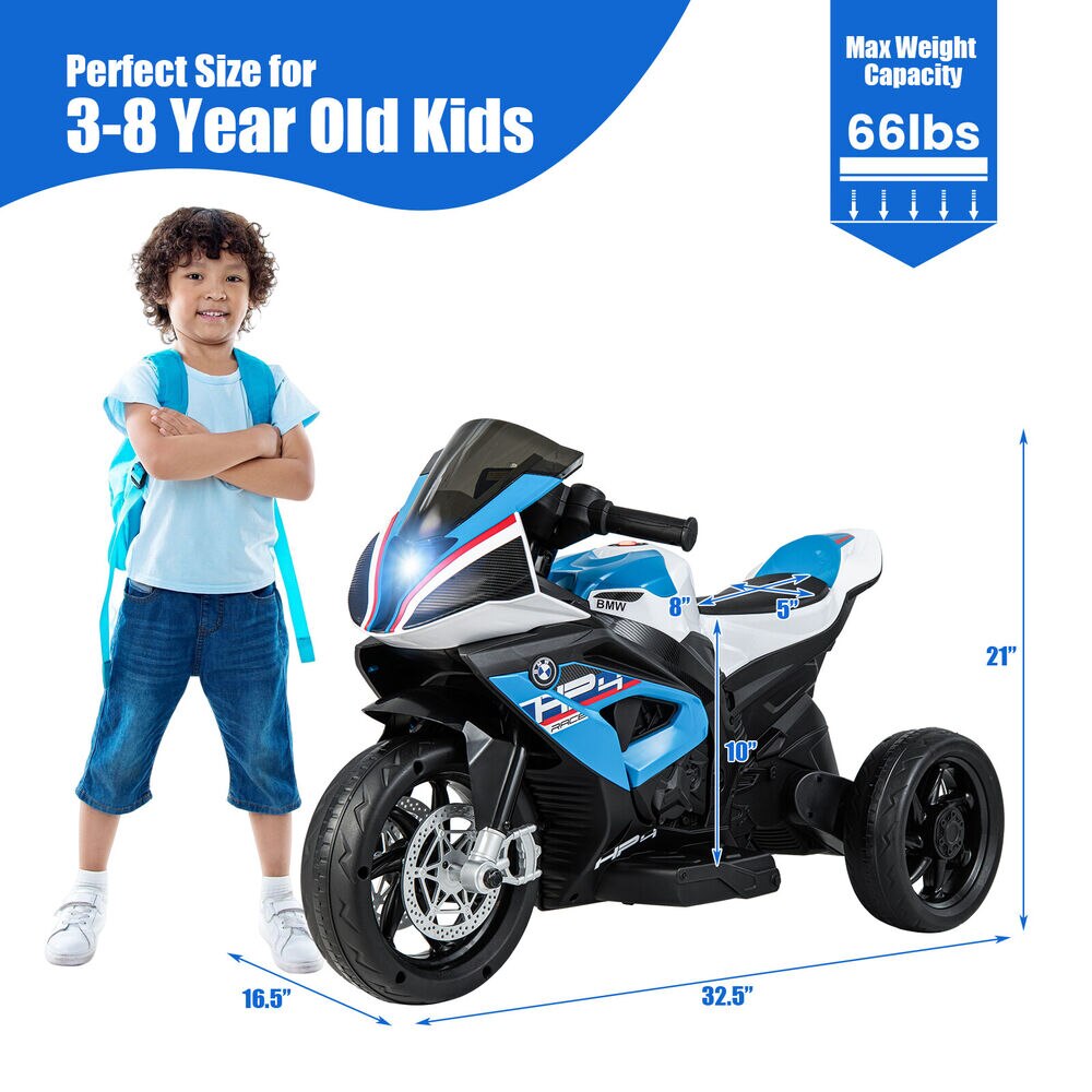 12V Kids Ride on Non-Slip Wheels Motorcycle w/LED Headlights childrensterritory