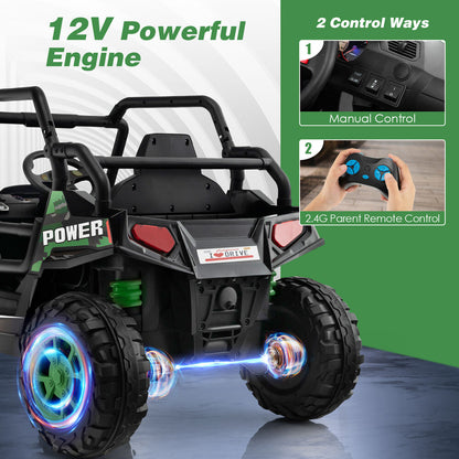 12V Kids UTV Electric Remote Ride-On Truck w/ LED Lights childrensterritory
