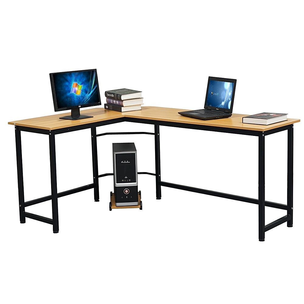 168 x 120 x 72cm L-Shaped Computer Desk W/ Free CPU Stand childrensterritory