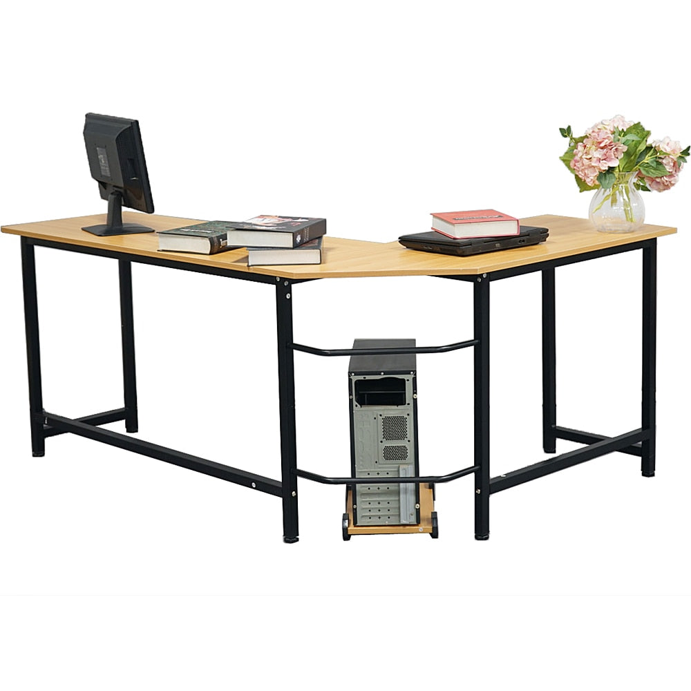 168 x 120 x 72cm L-Shaped Computer Desk W/ Free CPU Stand childrensterritory