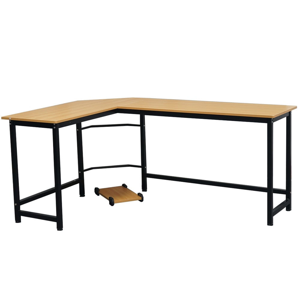 168 x 120 x 72cm L-Shaped Computer Desk W/ Free CPU Stand childrensterritory