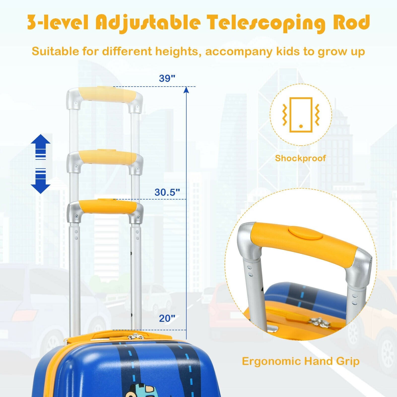 18" Kids Carry On Luggage Set w/ 18" Backpack childrensterritory