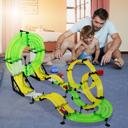28.5ft Racing Car Rail Track Set Toy for Kids childrensterritory