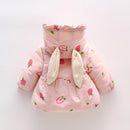 2PCS Baby Girls Floral Printed Hooded Parkas+Bag childrensterritory